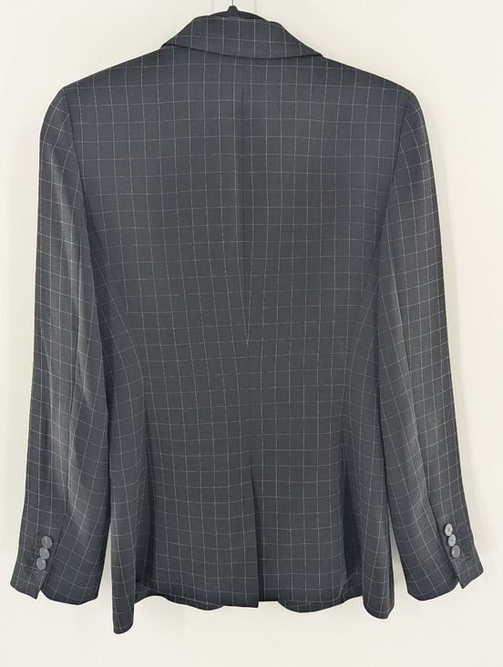 Theory Black Staple Check Crepe Blazer Women's 6 Professional Career Minimalist - Picture 2 of 9